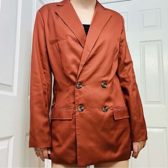 Sweet Baby Jamie Blazer Jacket Rust Button Up Academia Preppy Medium New - Picture 2 of 9